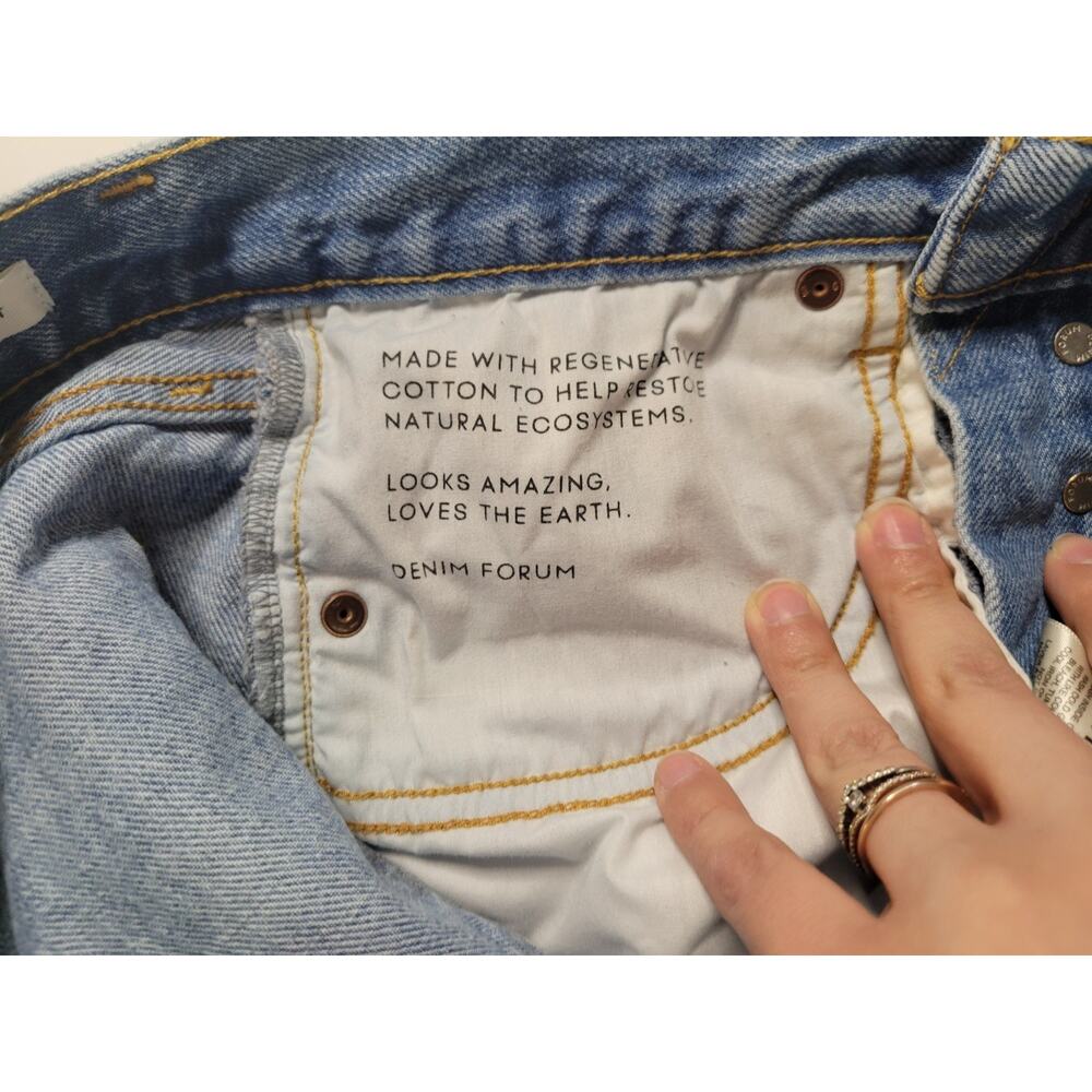 Aritzia Denim Forum Womens 25 The Ex Bf Hi Rise Denim Short Medium Blue Wash - Picture 6 of 10